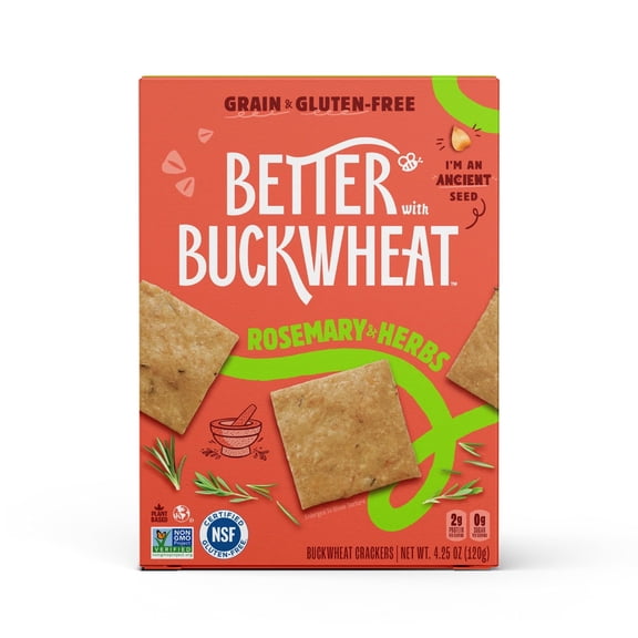 (Pack Of 6) Better With Buckwheat Cracker Rosemary Herb 4.25 Oz