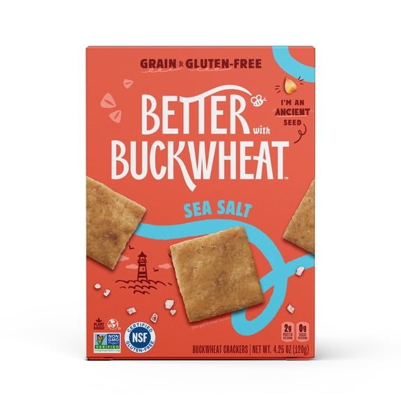 (Pack Of 6) Better With Buckwheat Cracker Sea Salt 4.25 Oz