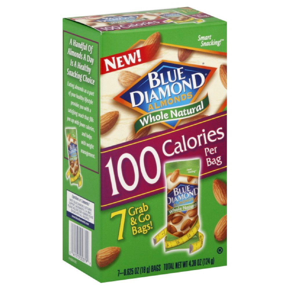 (Pack Of 6) Blue Diamond Almond Whole 100 Calorie 7 Count 5 Oz