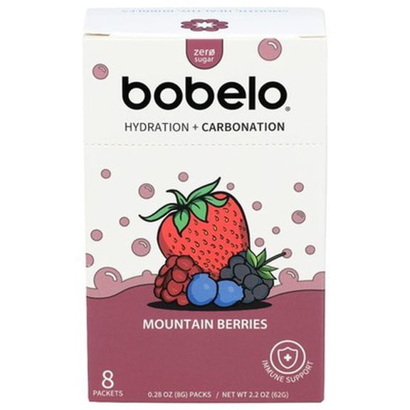 (Pack Of 6) Bobelo Hydration + Carbonation Mountain Berries 8 Packets