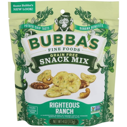 (Pack Of 6) Bubbas Fine Foods Mix Snack Righteous Ranch 4 Oz