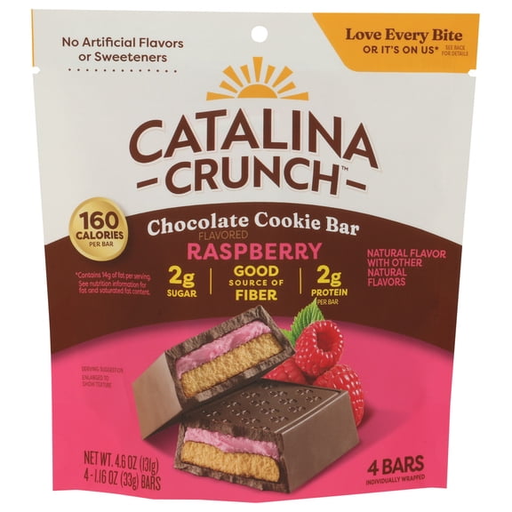 (Pack Of 6) Catalina Crunch Chocolate Bar Cookie Raspberry 4.64 Oz