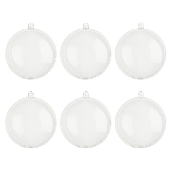 Pack Of 6 Clear Plastic Sphere Ornaments Transparents Fillable Baubles Decorations for Christmas Tree Parties Supplies