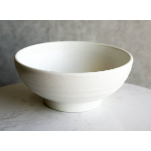 Pack Of 6 Contemporary Ridged 7.5"D Matte White Melamine Salad Pasta Soup Bowls