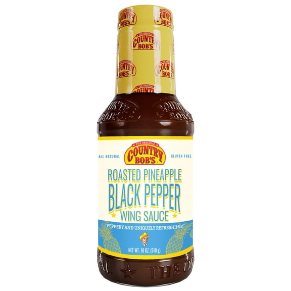 (Pack Of 6) Country Bobs Sauce Pineapple Black Pepper Wing 18 Oz