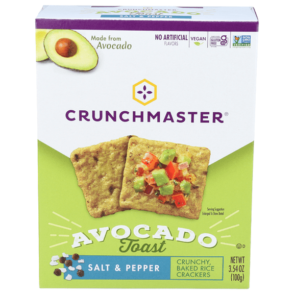 (Pack Of 6) Crunchmaster Cracker Avocado Salt Pepper Box 3.54 Oz