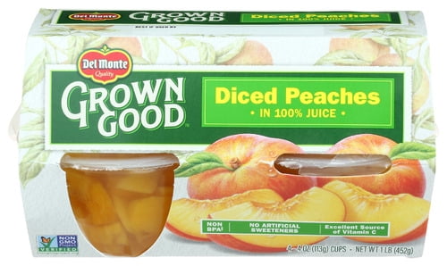 (Pack Of 6) Del Monte Fruit Cups Peaches 4 Pack 16 Oz