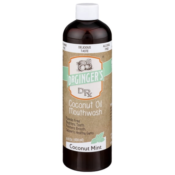 (Pack Of 6) Dr Gingers Healthcare Coconut Oil Mouthwash Coconut Mint 14 Oz
