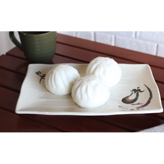 Pack Of 6 Eggplant With Zen Swirl Wavy Long Lunch Appetizer Buffet Plates 11"L