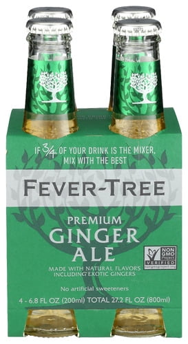 (Pack Of 6) Fever Tree Soda 4 Pack Ginger Ale 27.2 Fo