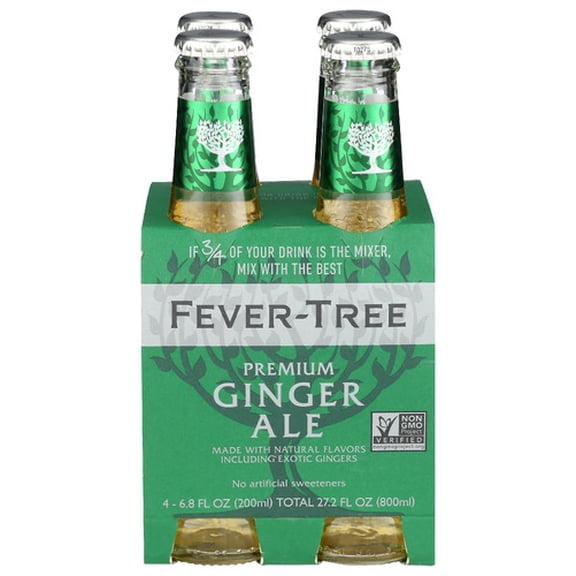 (Pack Of 6) Fever Tree Soda 4 Pack Ginger Ale 27.2 Fo