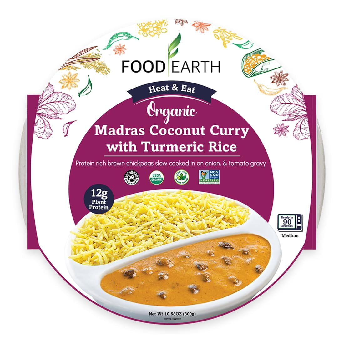 (Pack Of 6) Food Earth Curry Mad Coconut Turmeric Rice 10.58 Oz