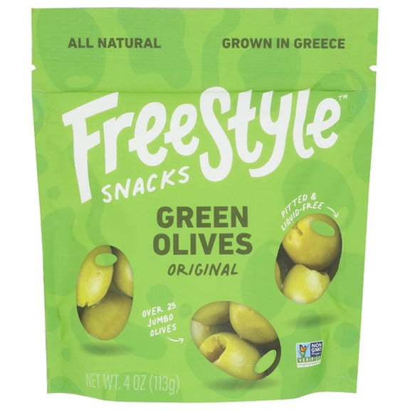 (Pack Of 6) Freestyle Snacks Olives Green Original 4 Oz