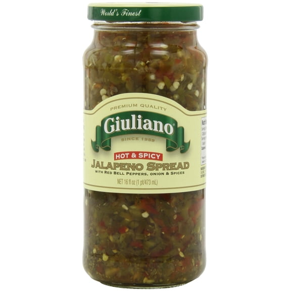 (Pack Of 6) Giuliano Pepper Spread Jalapeno Hot Spicy 16 Oz
