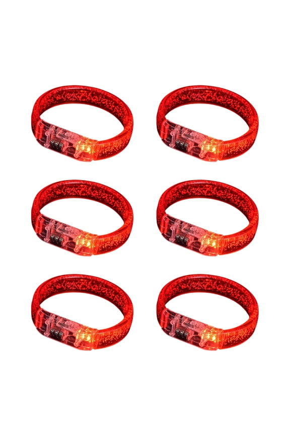 Pack Of 6 Glowing Bracelets for Children Parties Acrylic LED Light Up Wristbands Accessory Festival Giveaways Jewelry