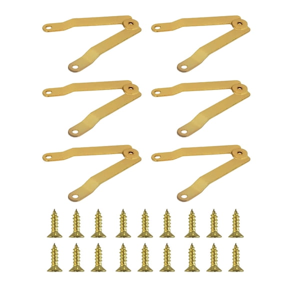 Pack Of 6 Gold Tone Metal Hinges Multipurpose Gold Metal Lid Hinges set for Secure Lid Support In Home Furnishings