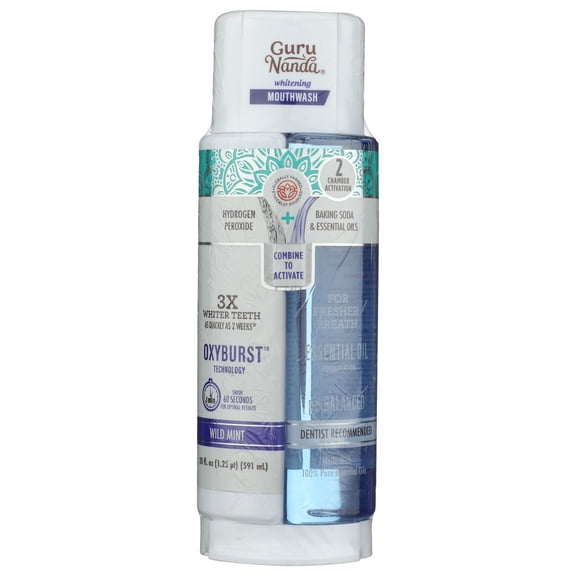 (Pack Of 6) Gurunanda Whitening Mouthwash Wild Mint 20 Fl Oz
