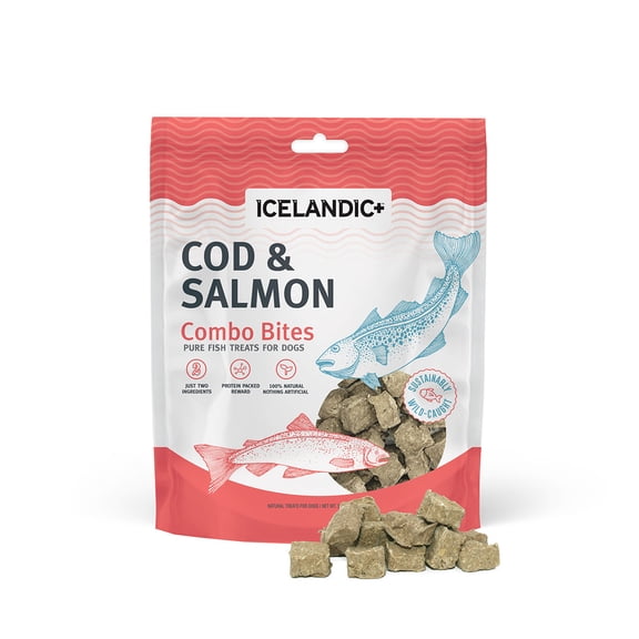 (Pack Of 6) Icelandic Plus Dog Treat Cod Salmon Bites 3 Oz