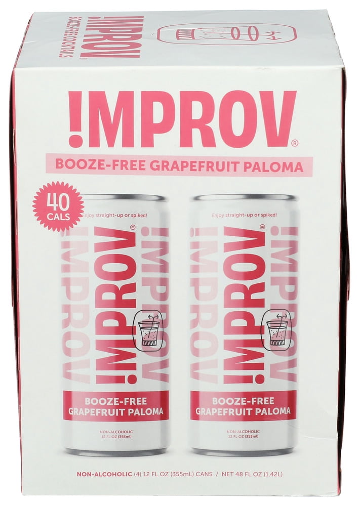 (Pack Of 6) Improv Booze Free Cocktai Non-Alcoholic Mocktail Grapefruit 48 Fo