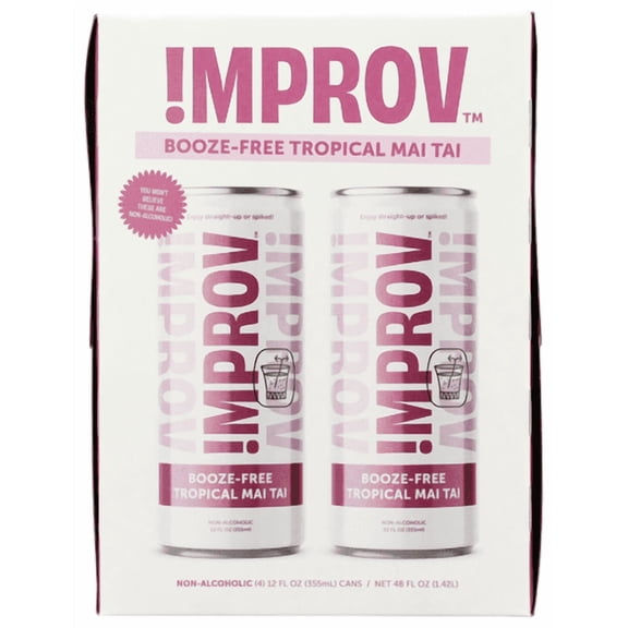 (Pack Of 6) Improv Booze Free Cocktai Non-Alcoholic Mocktail Tropical Mango 48 Fo