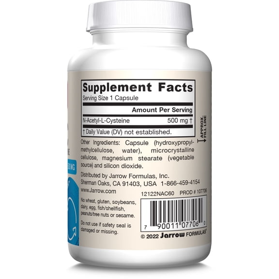 (Pack Of 6) Jarrow Formulas NAC N-Acetyl-L-Cysteine 60 Vegetarian Capsules