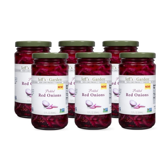 (Pack Of 6) Jeffs Garden Onions Pickled Red 12 Fo