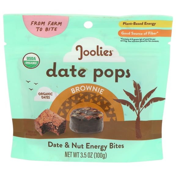 (Pack Of 6) Joolies Date Pops Brownie Organic 3.5 Oz