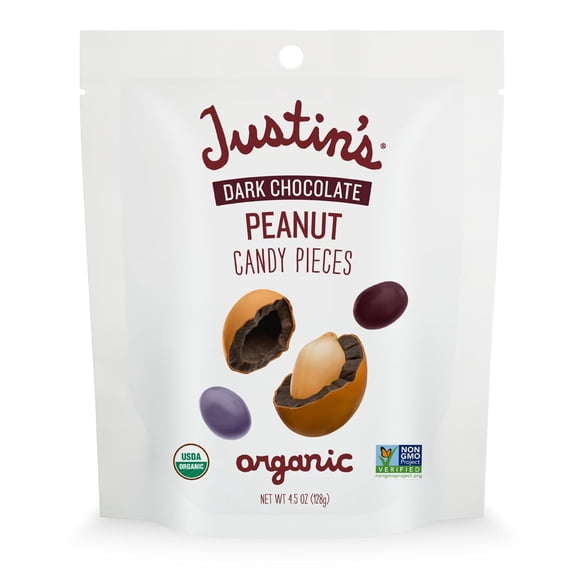 (Pack Of 6) Justins Chocolate Dark Peanut Candy Pieces 4.5 Oz