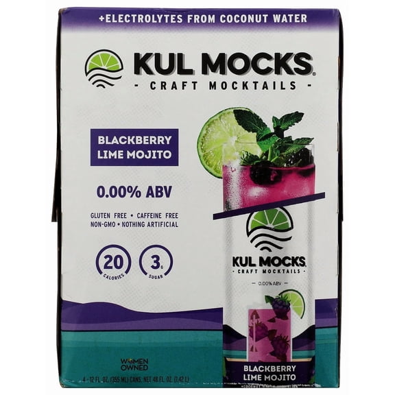 (Pack Of 6) Kul Mocks Non-Alcoholic Cocktail Blackberry Mojito 4 Pack 48 Fo