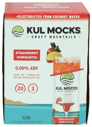 (Pack Of 6) Kul Mocks Non-Alcoholic Cocktail Strawberry Margarita Ready To Drink 48 Fo