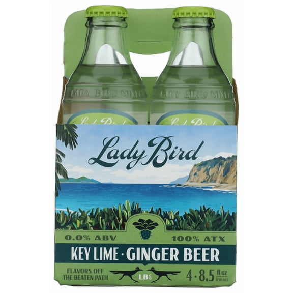 (Pack Of 6) Lady Bird Soda Co Ginger Beer Key Lime 4 Pack 34 Fo