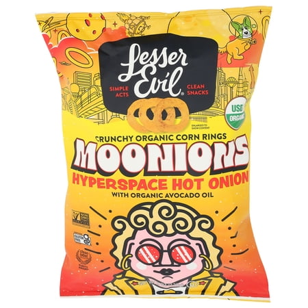 (Pack Of 6) Lesser Evil Corn Rings Hot Onion 6 Oz