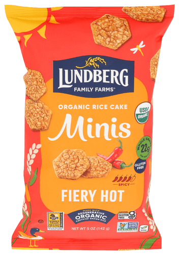 (Pack Of 6) Lundberg Rice Cake Mini Fiery Hot 5 Oz