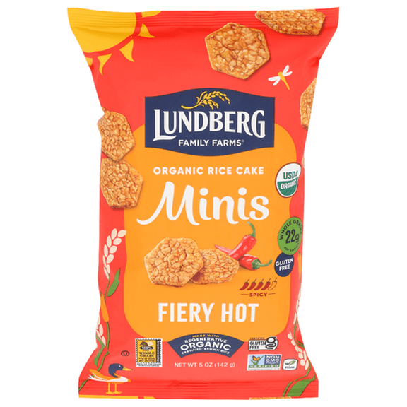 (Pack Of 6) Lundberg Rice Cake Mini Fiery Hot 5 Oz