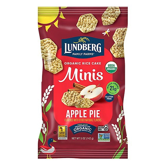 (Pack Of 6) Lundberg Rice Cakes Mini Apple Organic 5 Oz
