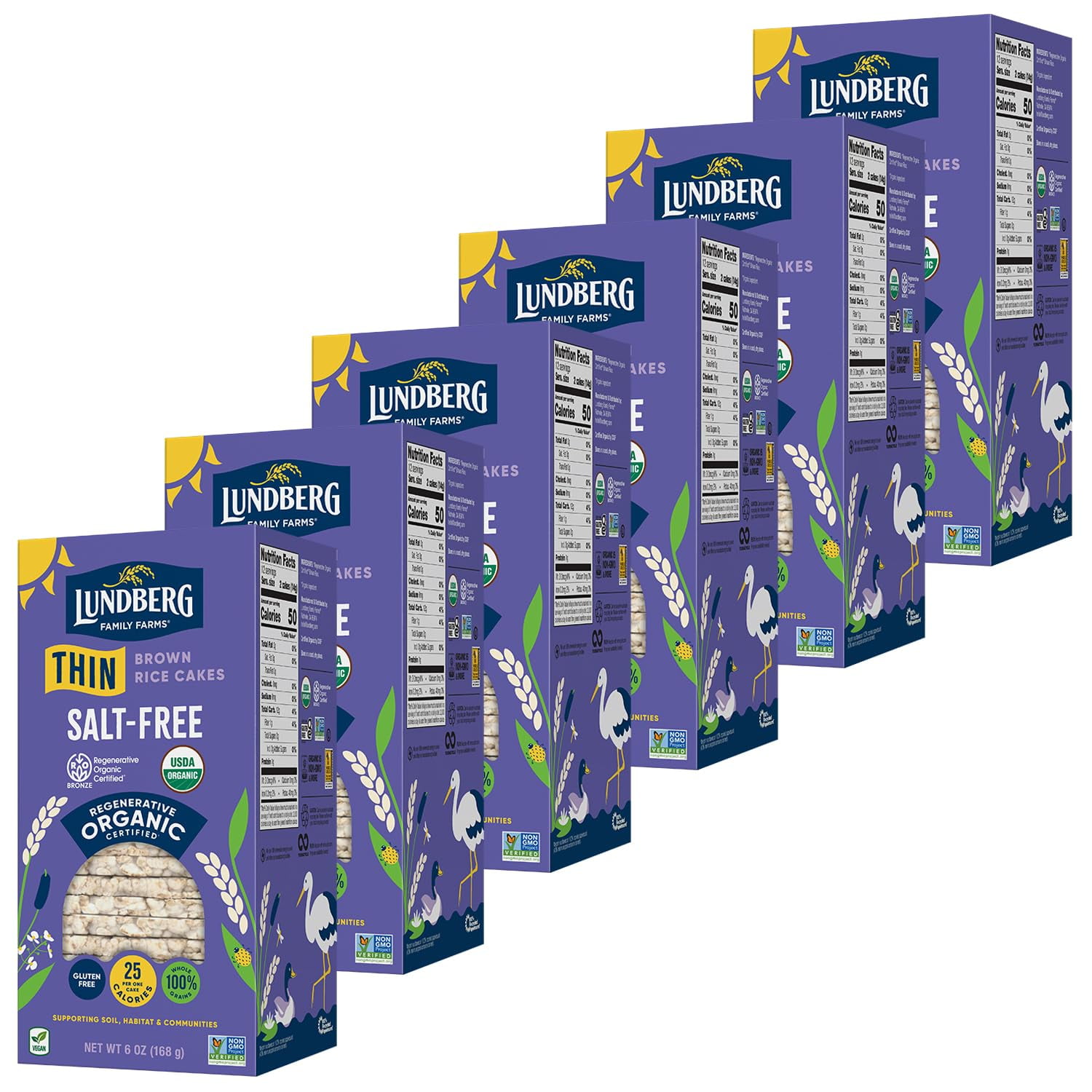(Pack Of 6) Lundberg Thin Stackers Brown Rice Organic 6 Oz