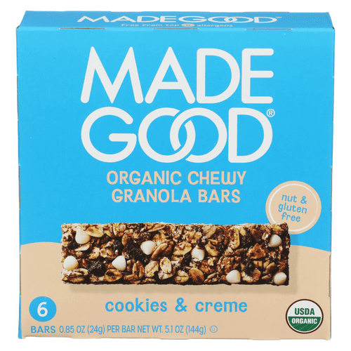 (Pack Of 6) MadeGood Bar Granola Cookie Creme 5.1 Oz