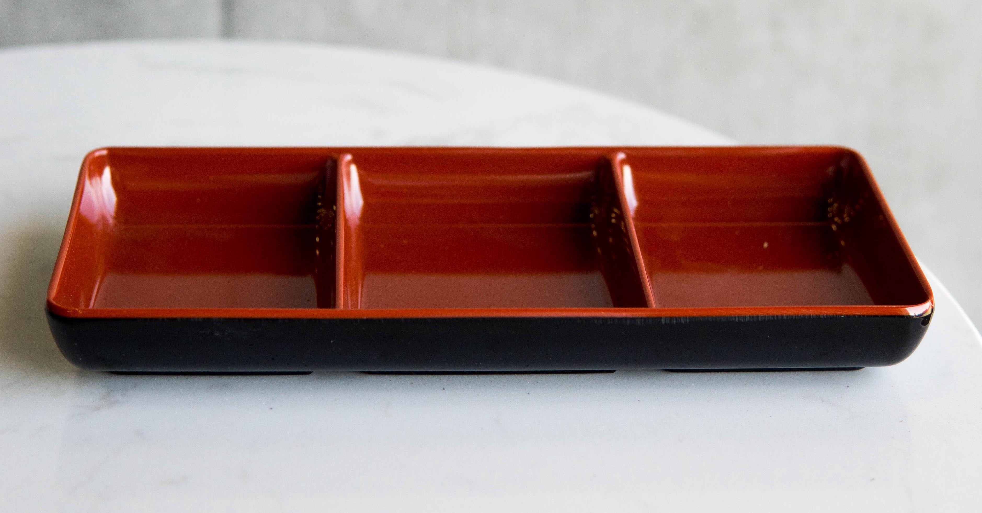 Pack Of 6 Melamine 3 Partition Condiments BBQ Oil Soy Sauce Dipping ...