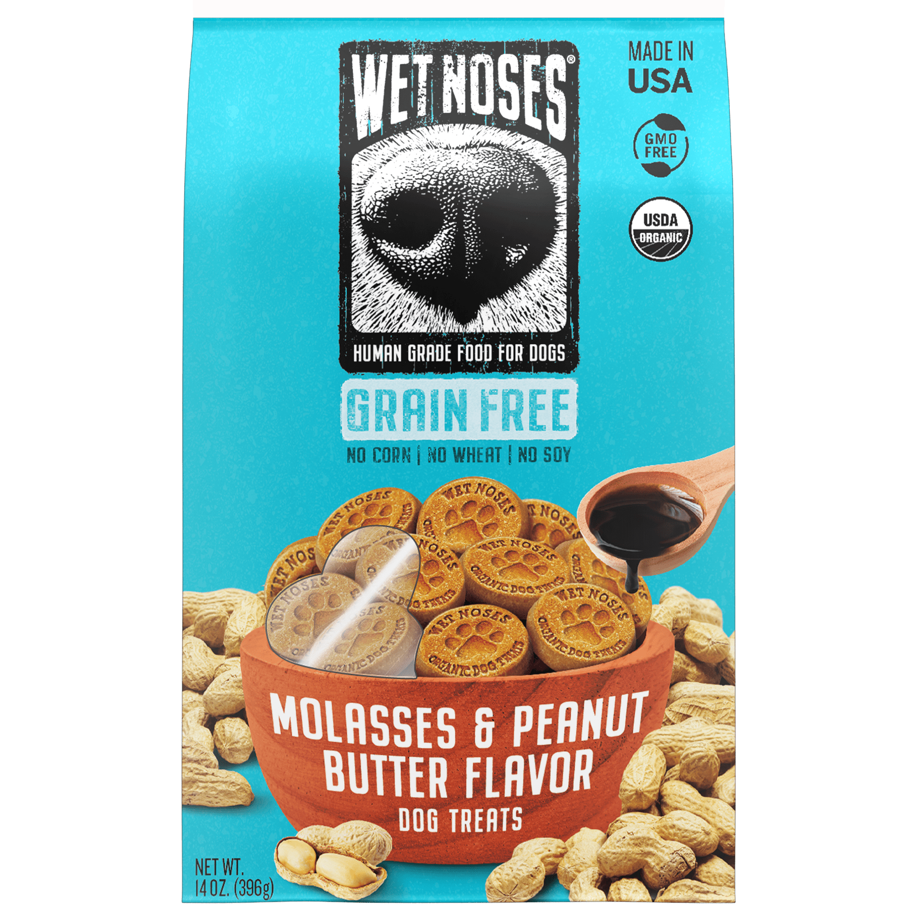 (Pack Of 6) Moments By Wet Noses Dog Treat Peanut Butter Molasses 14 Oz