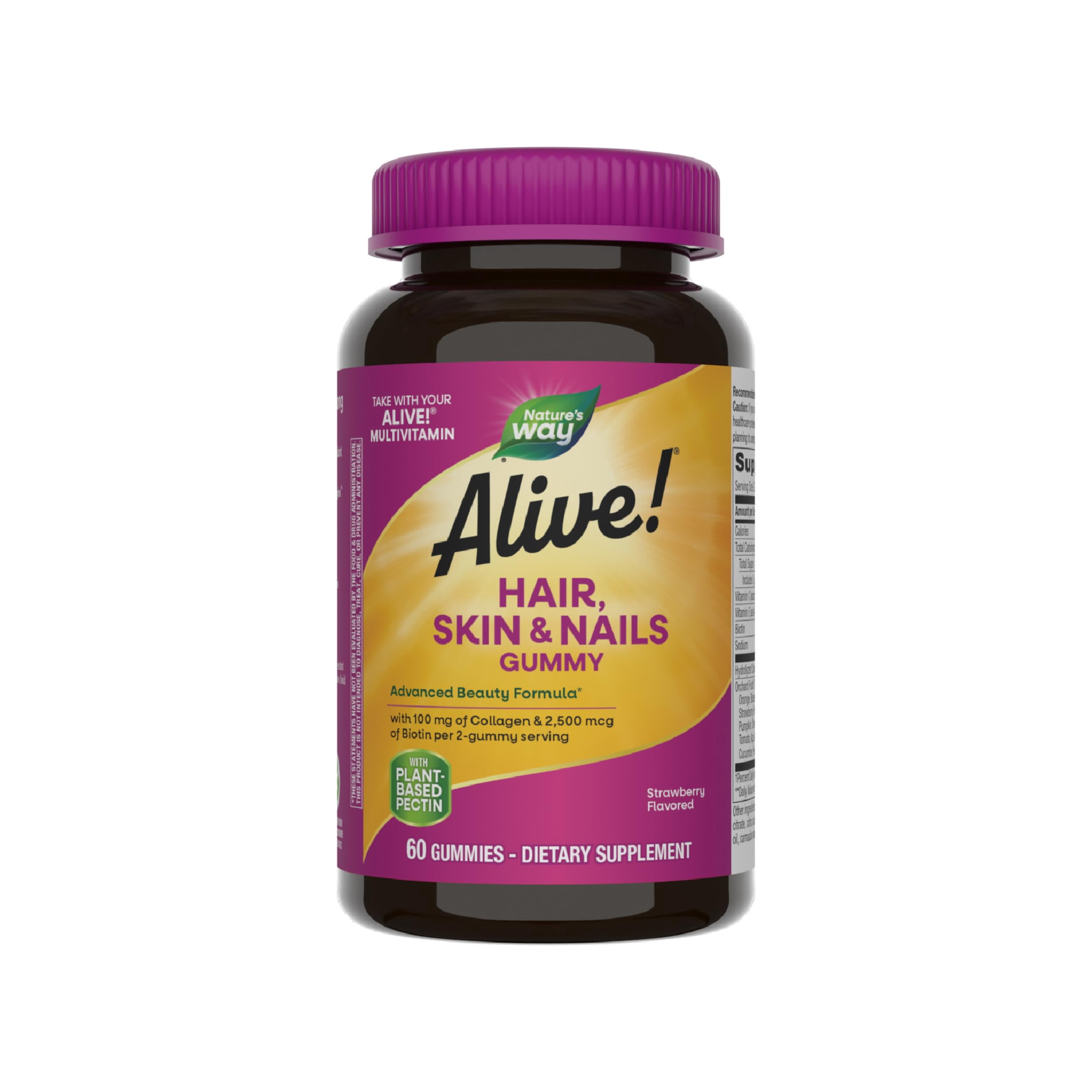 (Pack Of 6) Natures Way Alive Hair Skin Nail Gummy 60 Pieces