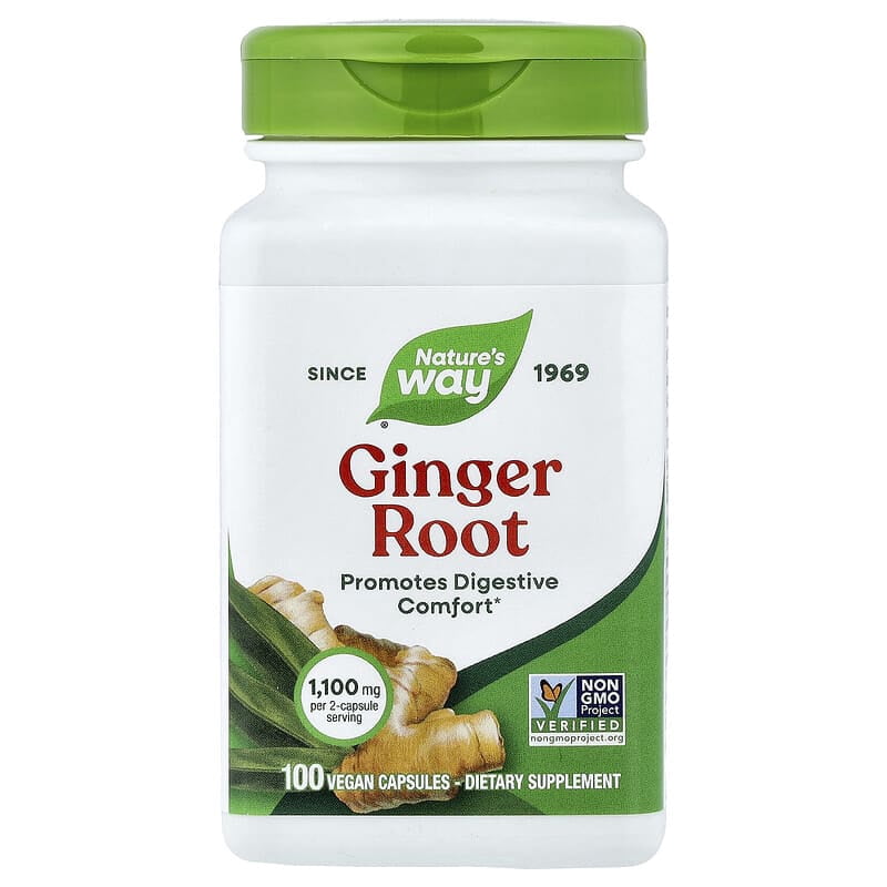 (Pack Of 6) Natures Way Ginger Root 100 Vegetable Capsule - Walmart.com