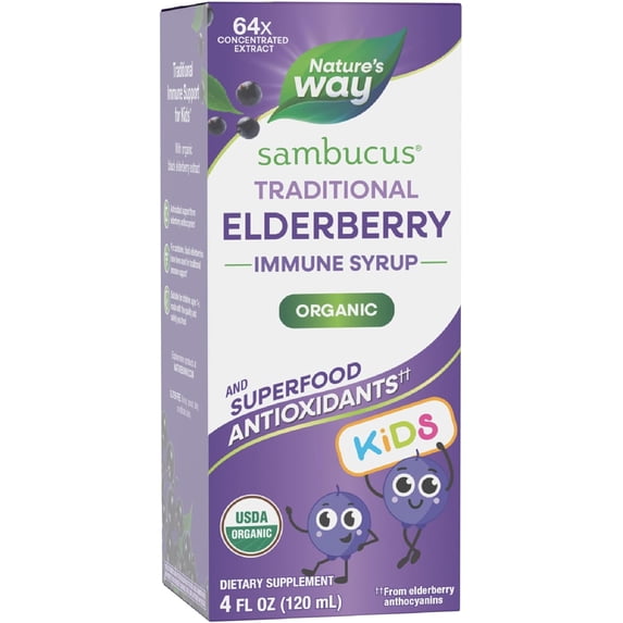 (Pack Of 6) Natures Way Sambucus For Kids Syrup 4 Oz