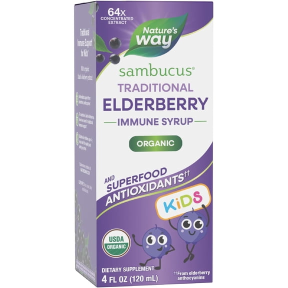 (Pack Of 6) Natures Way Sambucus For Kids Syrup 4 Oz