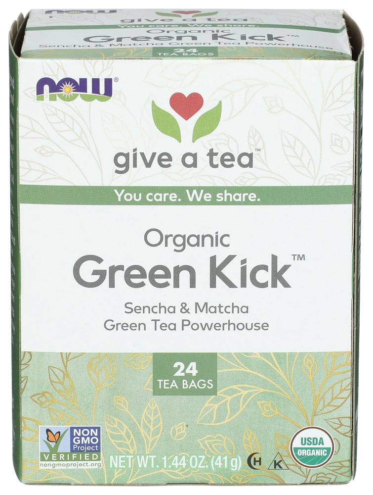 (Pack Of 6) Now Give A Tea Tea Green Kick Organic 24Bg 1.44 Oz