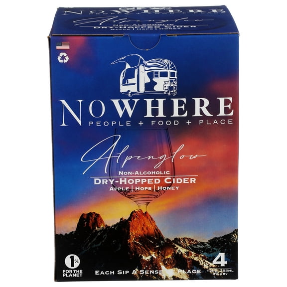 (Pack Of 6) Nowhere Non-Alcoholic Cider Alpenglow 4 Pack 48 Fo