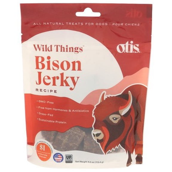(Pack Of 6) Otis Jerky Dog Treat Bison 4 Oz