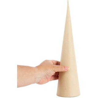 One Cardboard Cone, Thick Paperboard Cone, Craft Cone, Paper Mache Cone,  Tree Shape, Open Bottom 