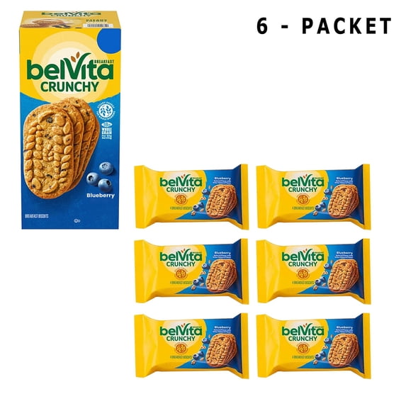 Pack Of 6 Pcs belVita Blueberry Breakfast Biscuits | 1.76 oz per pack | GOLDENROW