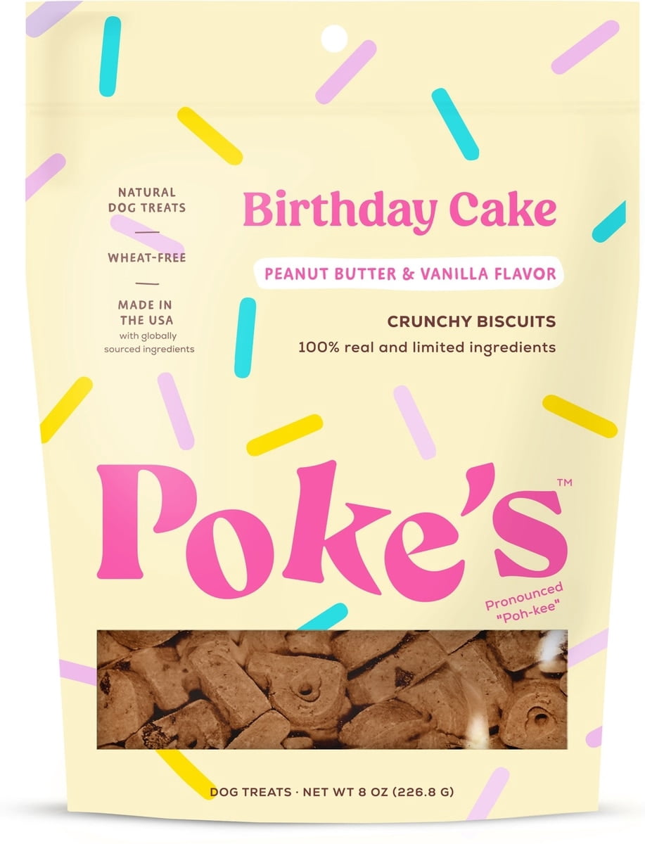 (Pack Of 6) Pokes Pantry Dog Treat Birthday Cake 8 Oz