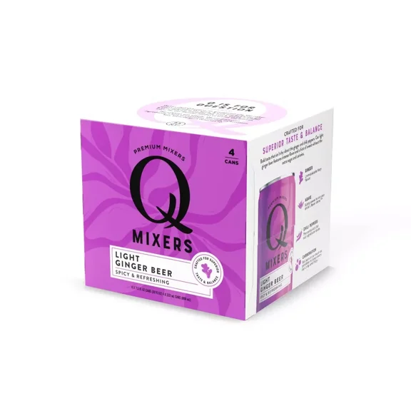 (Pack Of 6) Q Tonic Mixer Ginger Beer Lite 4 Pack 30 Fo